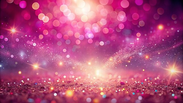 Cute Sparkling Pink Fantasy Background, Glowing Glitter, Magical Fairyland Scene for Fashion Photography