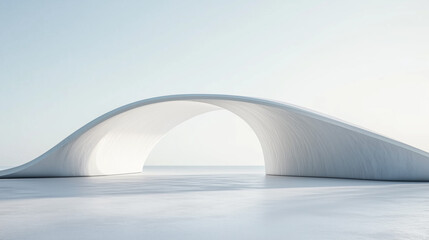 futuristic white architectural structure background