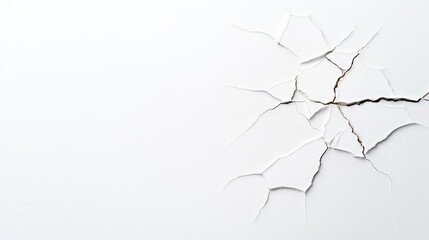 Cracked wall surface with visible fissures and peeling paint in an indoor setting