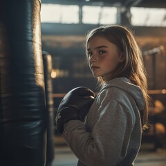 Obraz premium Ladies with Boxing Gloves in Action