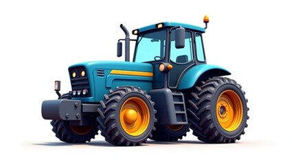 A highly detailed stylized farm tractor concept in 3D

