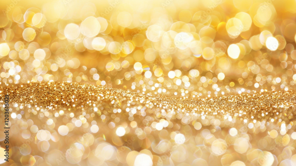 Aufkleber golden bokeh background with shimmering lights creating festive atmosphere. soft focus and sparkling