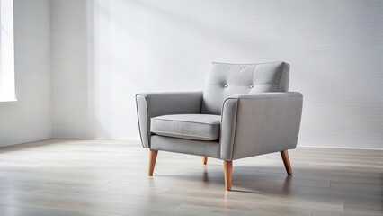 Stylish Gray Armchair Design for Modern Interiors - Comfortable Seating Option for Living Rooms, Offices, and Relaxation Spaces