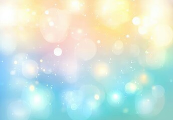 Obraz premium Pastel gradient, blending light blue, green, and yellow for calming design projects. Its blurred, minimalistic style suits vector art, providing an elegant base layer with high resolution