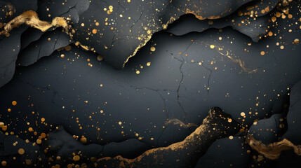 Fototapeta premium Elegant abstract background featuring dark textures with gold and metallic accents, creating luxurious and sophisticated atmosphere. Perfect for design projects