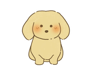 Fototapeta premium お座りをするダックスフンドのイラスト