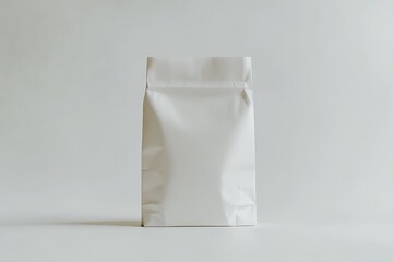 Blank White Paper Packaging Bag Against a Plain Background