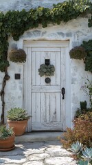 Fototapeta premium Serene countryside house with vibrant garden