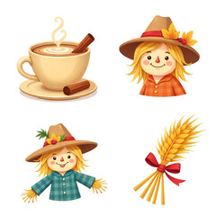 Golden Wheat Bundle and Autumn Charm - Generated By AI