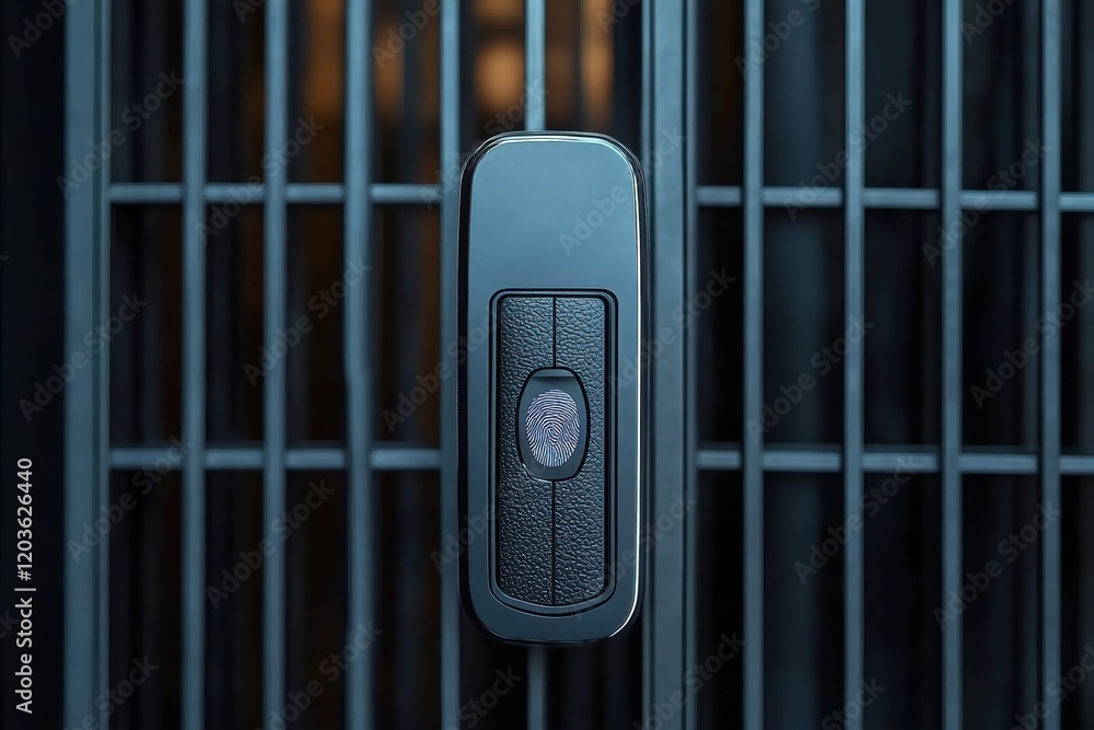 Poster biometric lock with fingerprint sensor designed for enhanced security in modern spaces