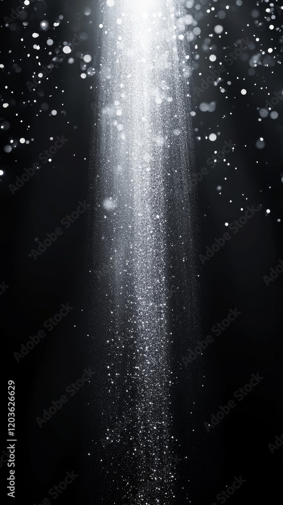 Poster light rays and particles creating a magical atmosphere in darkness