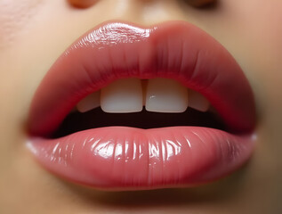 Obraz premium Close-up of female lips.