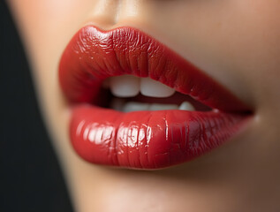 Obraz premium Close-up of female lips.