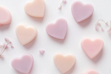 Obraz premium Delightful heart-shaped handmade soap bars crafted with love and creativity for a charming display