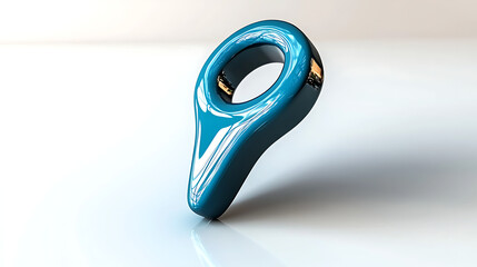 A blue object with a round shape is on a white background. generated using AI