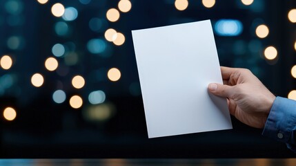 Person holding a piece of paper in their hand with a focus on the document and fingers on the paper