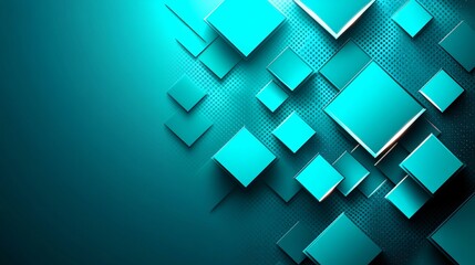Abstract Teal Geometric Squares Background Design