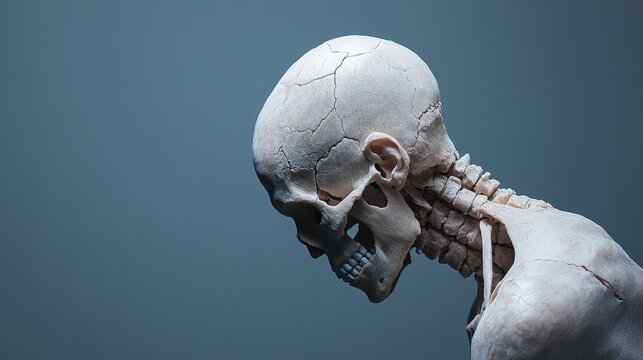 Detailed human skeleton model for educational purposes in anatomy and medical studies