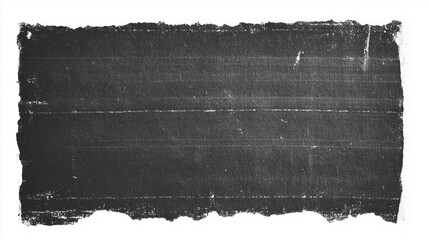 Vintage grunge black paper texture with ripped edges on a white background. Perfect for use in collages, scrapbooking, and grunge aesthetic designs, offering a distressed and aged overlay for creative