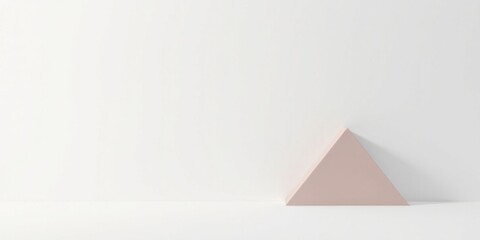 A Minimalist Pastel Pink Triangle Shape on a White Background, Perfect for Modern Design and Simple Geometric Composition