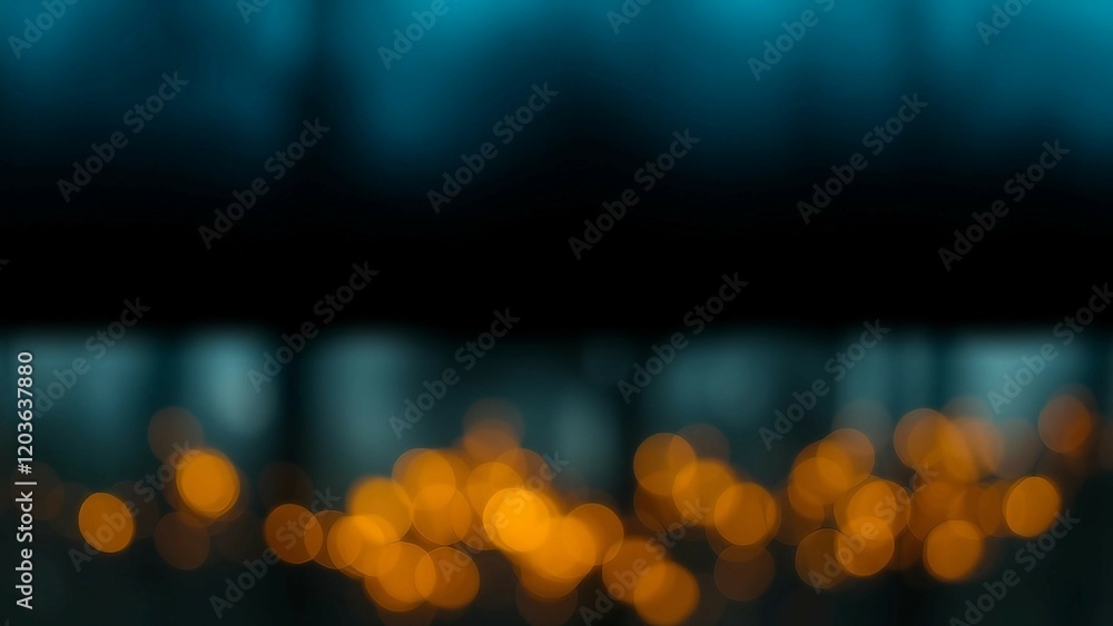 Poster an abstract strong blurred photograph with a horizontal layout the upper portion is dominated by a s