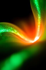 Abstract glowing green orange wave.