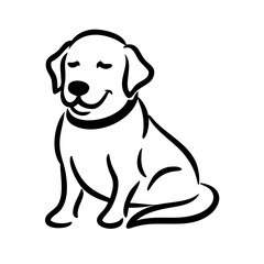 Fototapeta premium Minimalist dog icon featuring a clean and modern design, ideal for pet-related projects, branding, and digital applications. Perfect for use in web design, apps, and print materials.
