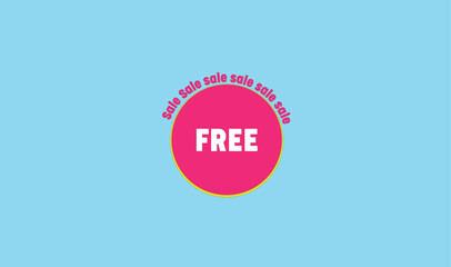 Sale free tag label round sticker icon design