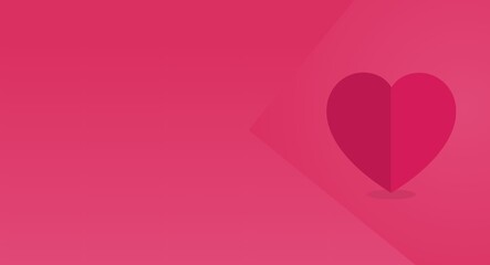 Valentine's day theme web banner design illustration background with geometric shapes and vibrant colors