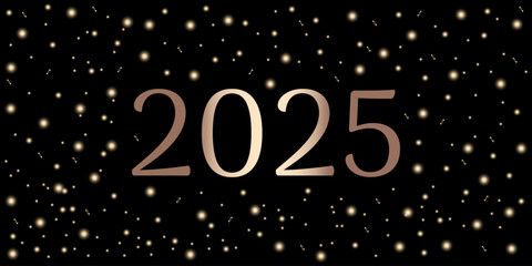 New Year gold particles on a dark background. Background or design element. Glitter for holiday backgrounds