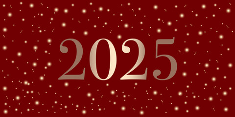 New Year gold particles on a red background. Background or design element. Glitter for holiday backgrounds