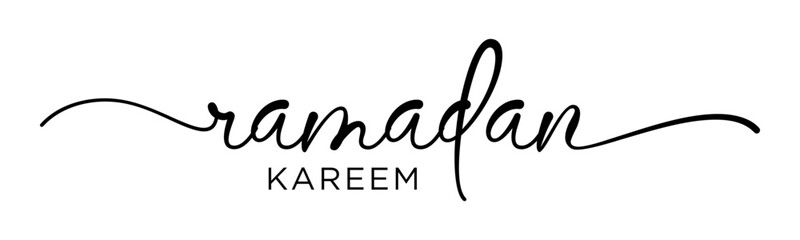 Ramadan Kareem 2025 black vector brush calligraphy banner