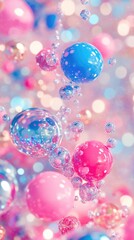 Colorful bokeh lights background. Blurred circle shapes. Multicolored blurry lights bokeh defocused abstract background for Christmas new year and celebration events.