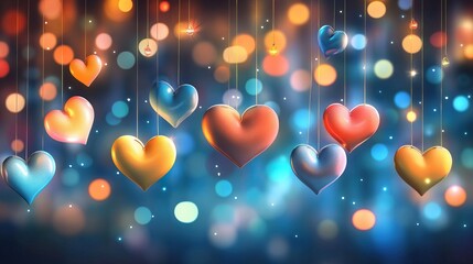 "Vibrant and Colorful Heart Wallpapers for a Joyous Valentine's Day Celebration"