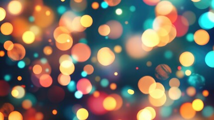 Obraz premium Colorful bokeh lights background. Blurred circle shapes. Multicolored blurry lights bokeh defocused abstract background for Christmas new year and celebration events.