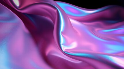 Fototapeta premium Iridescent Purple Silk Fabric Swirling Abstract Background