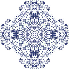Beautiful flower art and mandala vector design