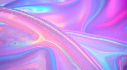 Fototapeta premium Iridescent Fabric Draped Softly Pastel Rainbow Shimmering Texture