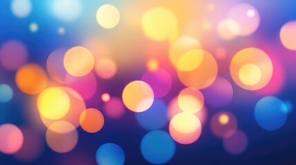 Fototapeta premium Colorful bokeh lights background. Blurred circle shapes. Multicolored blurry lights bokeh defocused abstract background for Christmas new year and celebration events, Abstract.