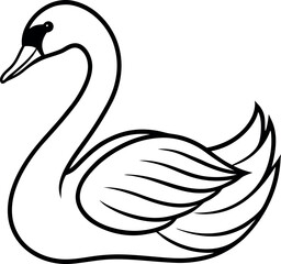 silhouette of a swan