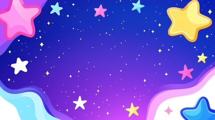 Naklejka premium Colorful abstract background featuring stars clouds and vibrant patterns for creative design projects