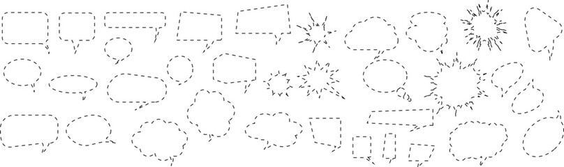 Speech Bubble set. Set of hand draw speech bubbles.