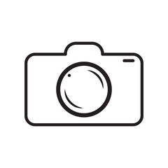 Photography camera line art icon for apps and websites on white background