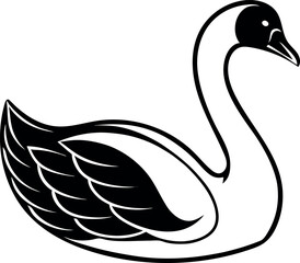 silhouette of a swan