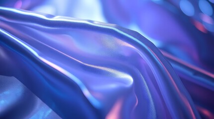 Obraz premium Iridescent Blue Silk Fabric Draped Softly Elegant Style