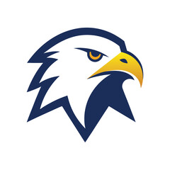 Eagle head color icon vector on White Background ,Vector Art Illustration on white background.