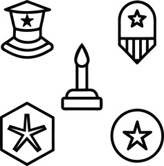 vector, art, memorial, day,icon ,