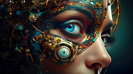 Detail of Mystic Eye. Generative AI.	