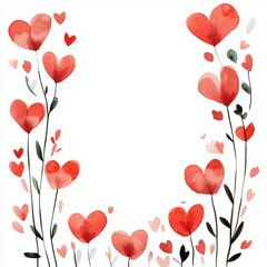 valentines day illustration of hearts card red love romantic couple