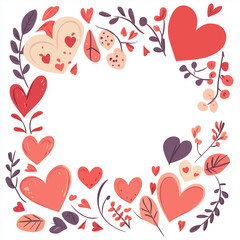 valentines day illustration of hearts card red love romantic couple